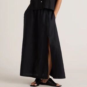 Quince 100% linen Black Maxi Skirt